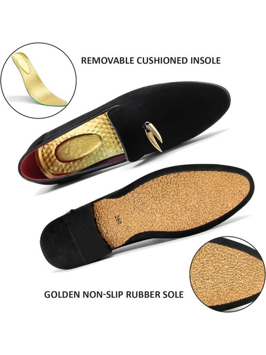 Men\'s Black Velvet Penny Loafer Slip On Comfortable Tuxedo Party Classic Shoes main image 5